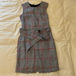 J Crew Sleeveless A-Line Windowpane Dress 4 F0702